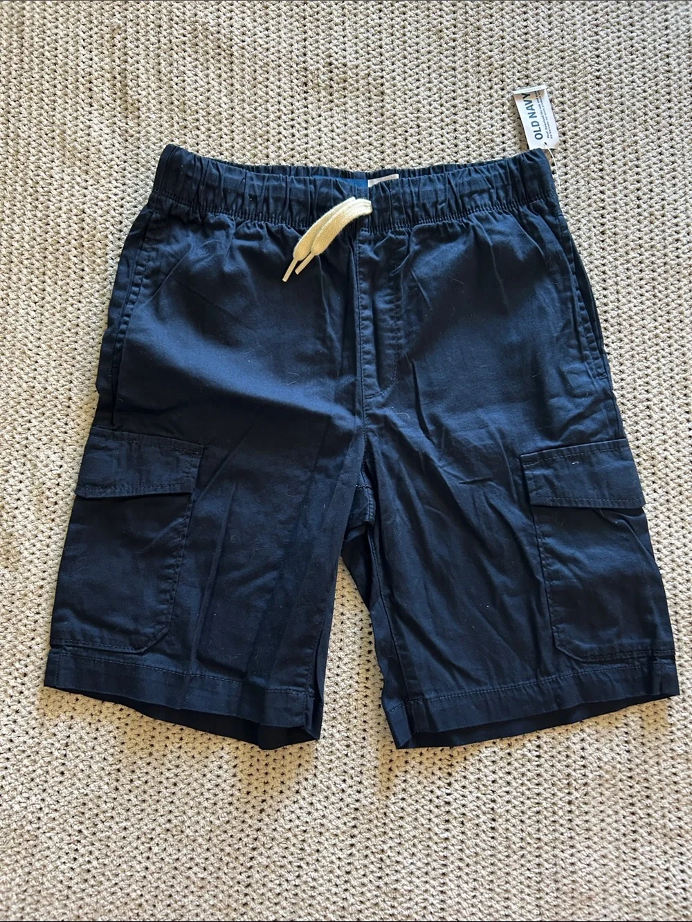 Old Navy Boys' Cargo Shorts in Brown and Navy with Drawstring